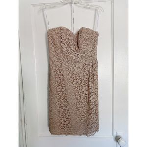 Nude/Beige Sweetheart Neckline Strapless Dress